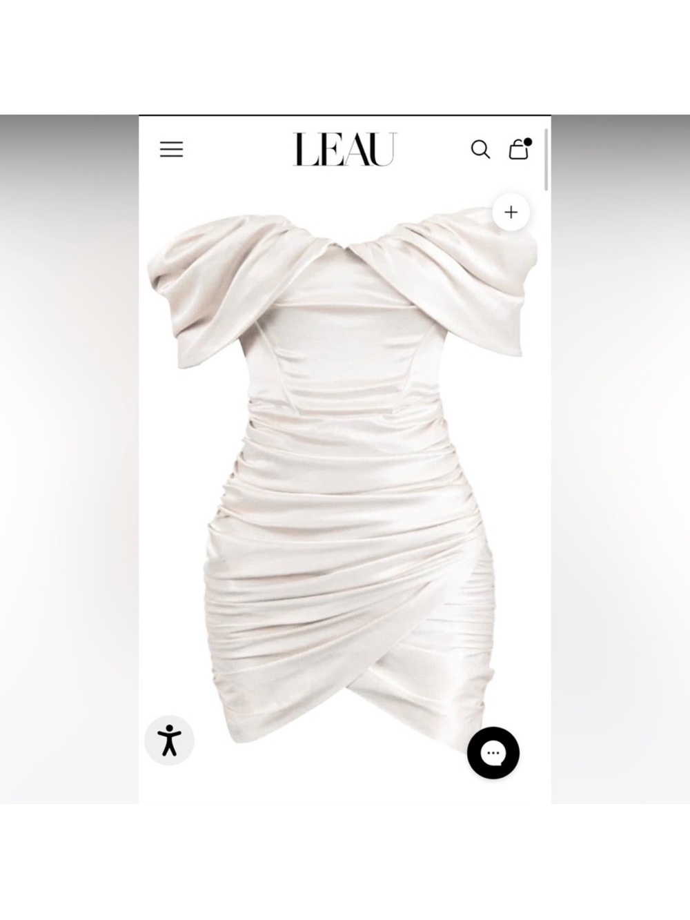 Leau mini dress white Devine bridal satin M NWT